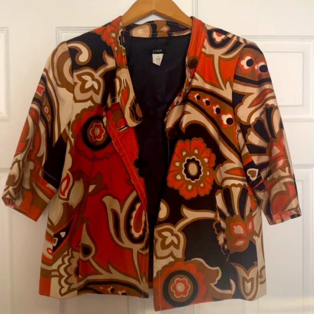 JCREW Paisley Jacket 3/4 Sleeve| Sz 10 Women’s